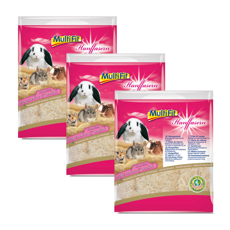 MultiFit Käfigzubehör MultiFit Hanffasern 3x50 g