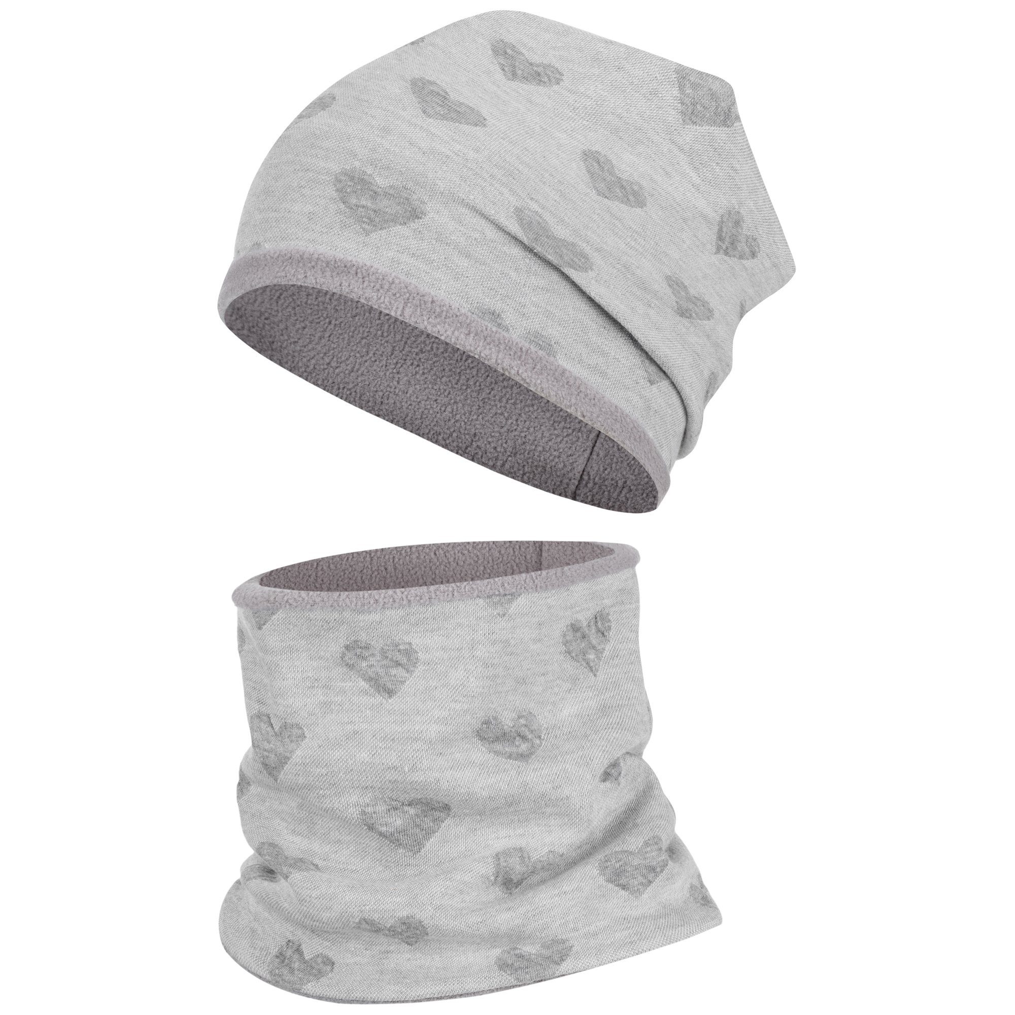 Smarilla Mütze & Schal Wintermütze Schlauchschal Mädchen Winterset Fleecemütze mit Fleece gefüttert
