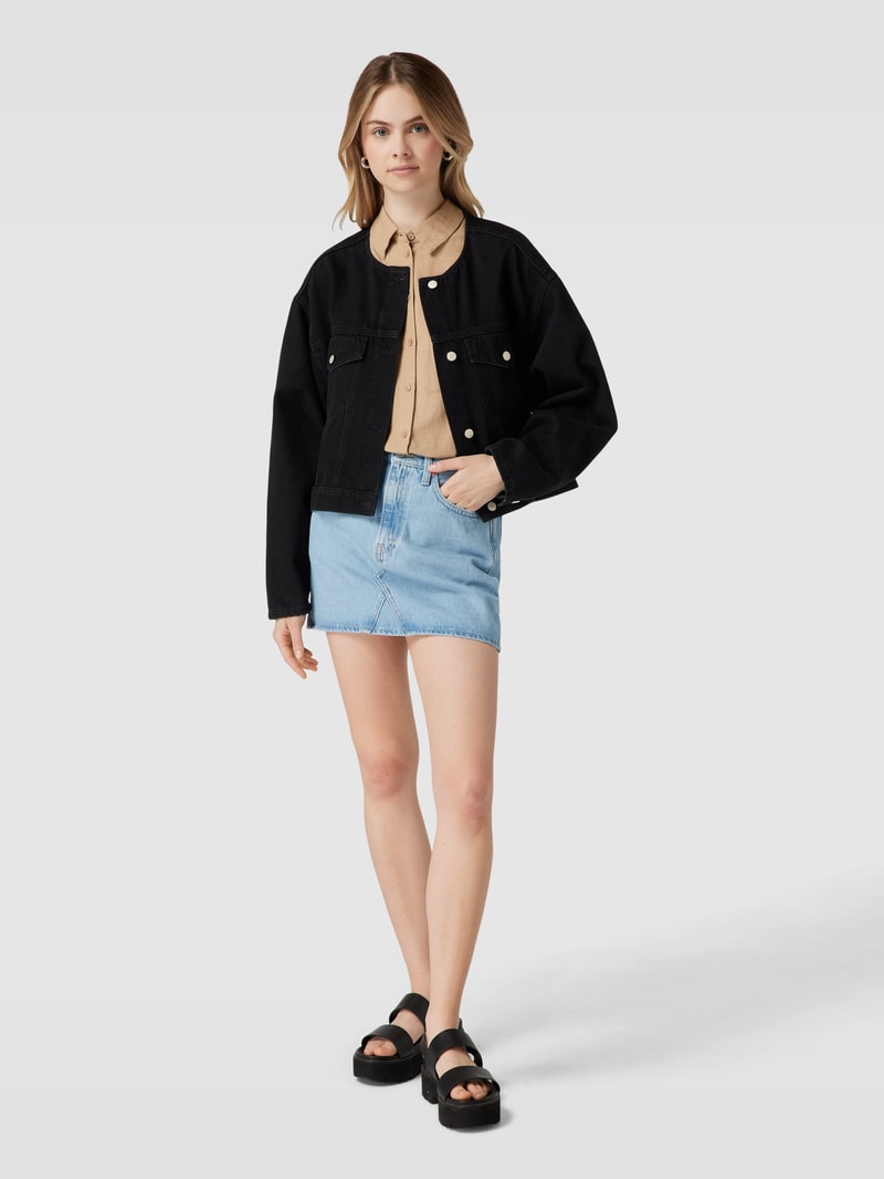 Jeansrock mit Ziernähten Modell 'IZZIE' in hellblau