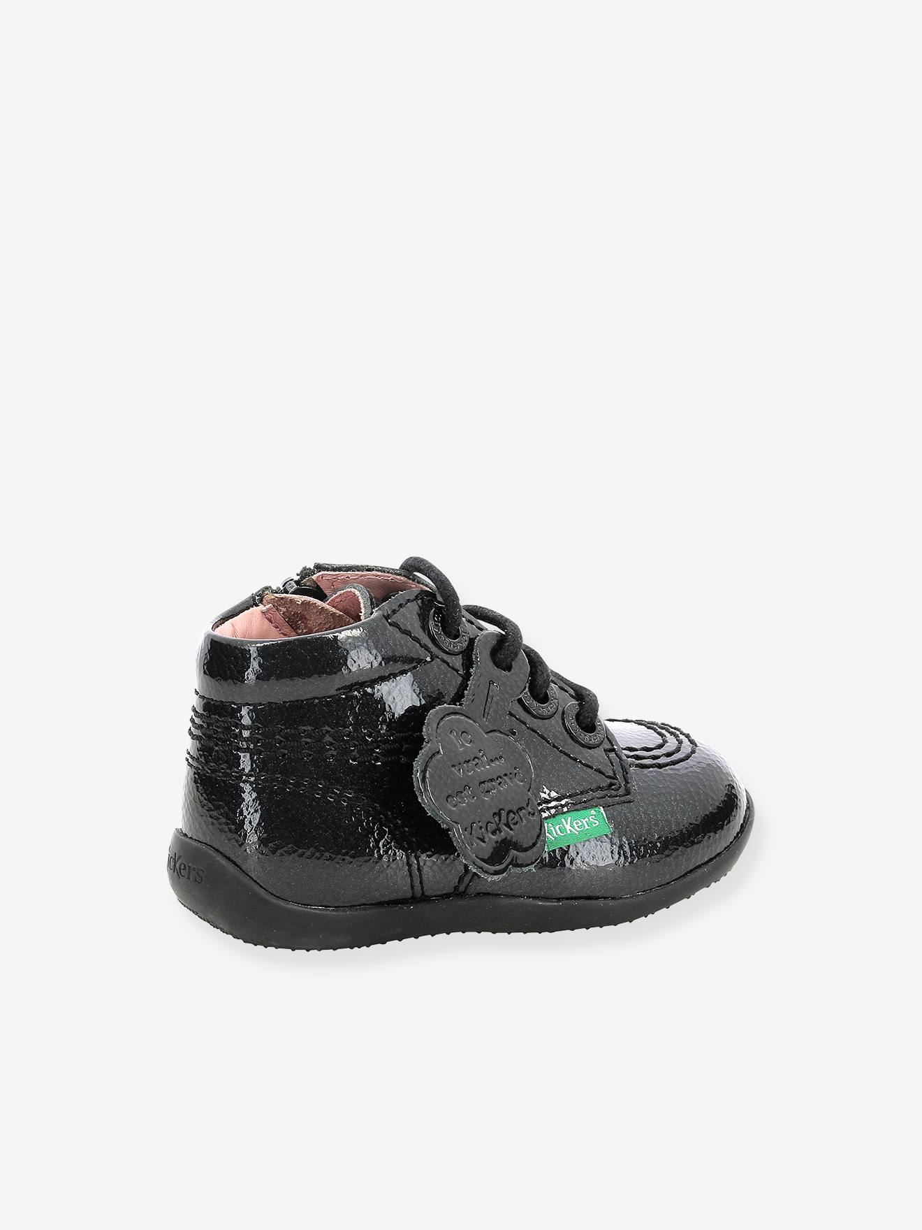 Bottillons cuir bébé fille Billista Zip KICKERS® noir vernis