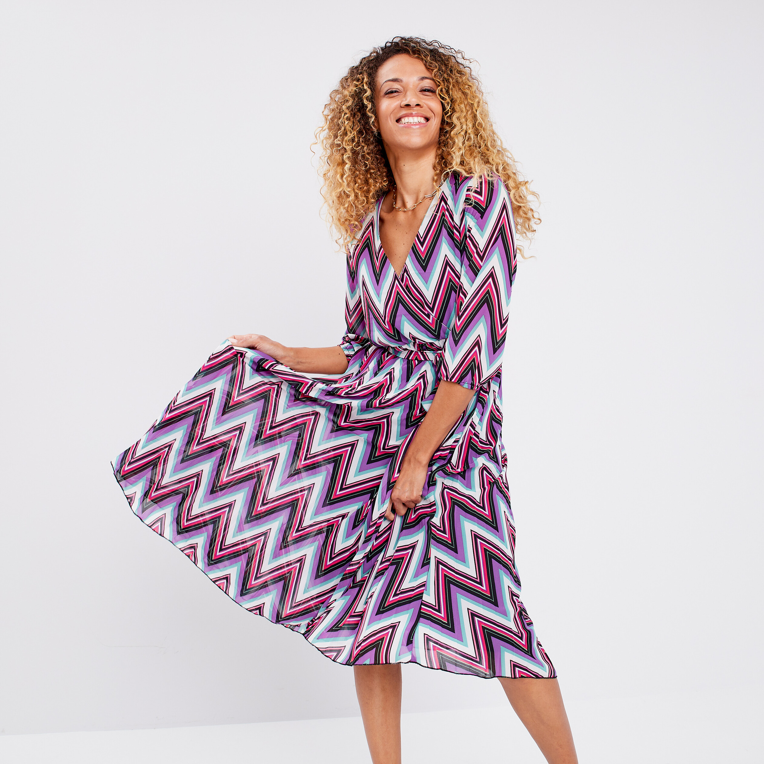 Robe longue à ceinture ecru femme | La Halle