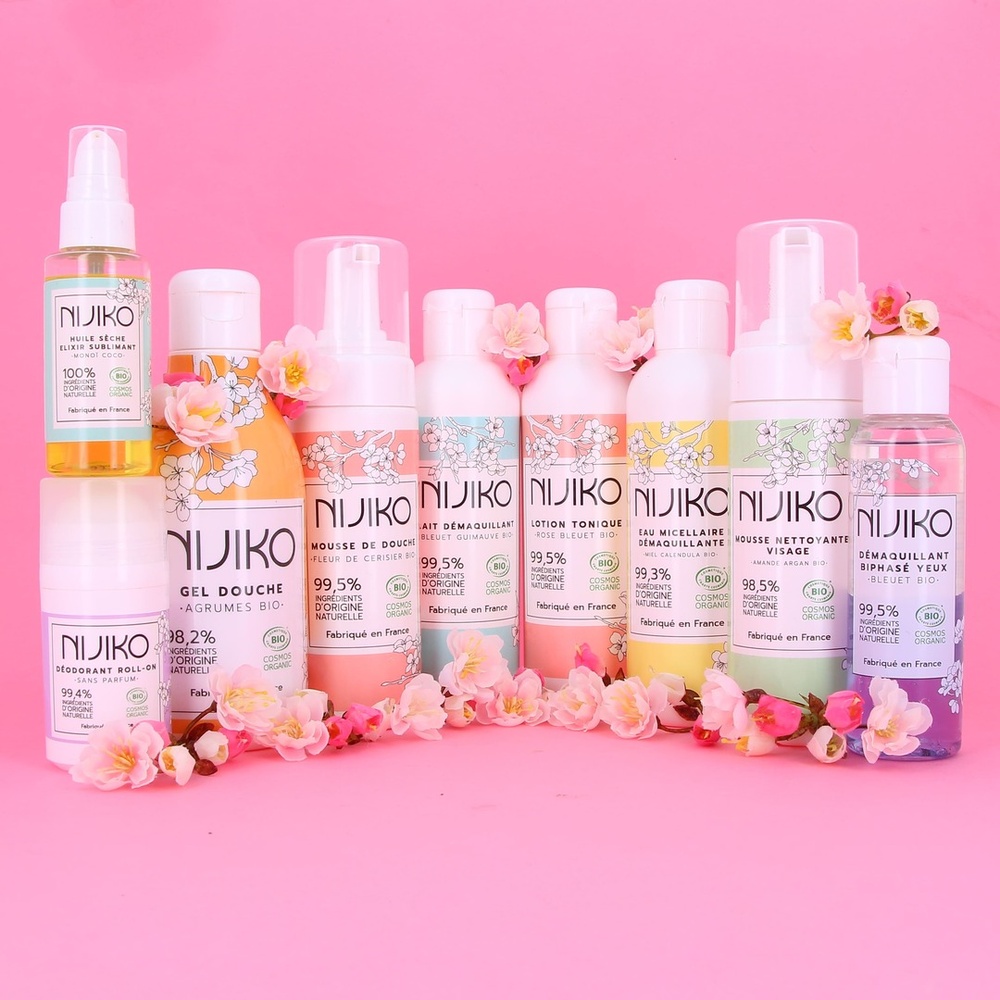 nijiko Mousse de Douche Bio à la Fleur de Cerisier Gel douche