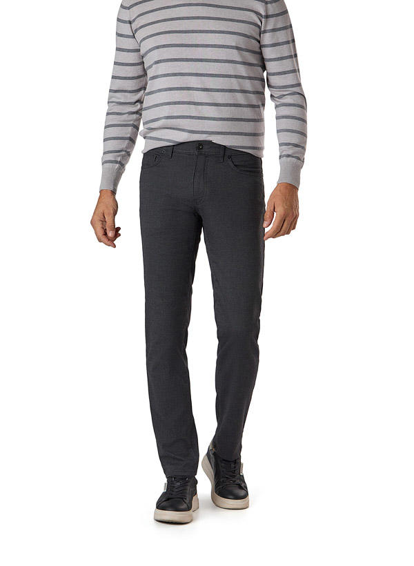 Brax, Hose Cadiz, Regular Fit, Baumwolle, anthrazit meliert