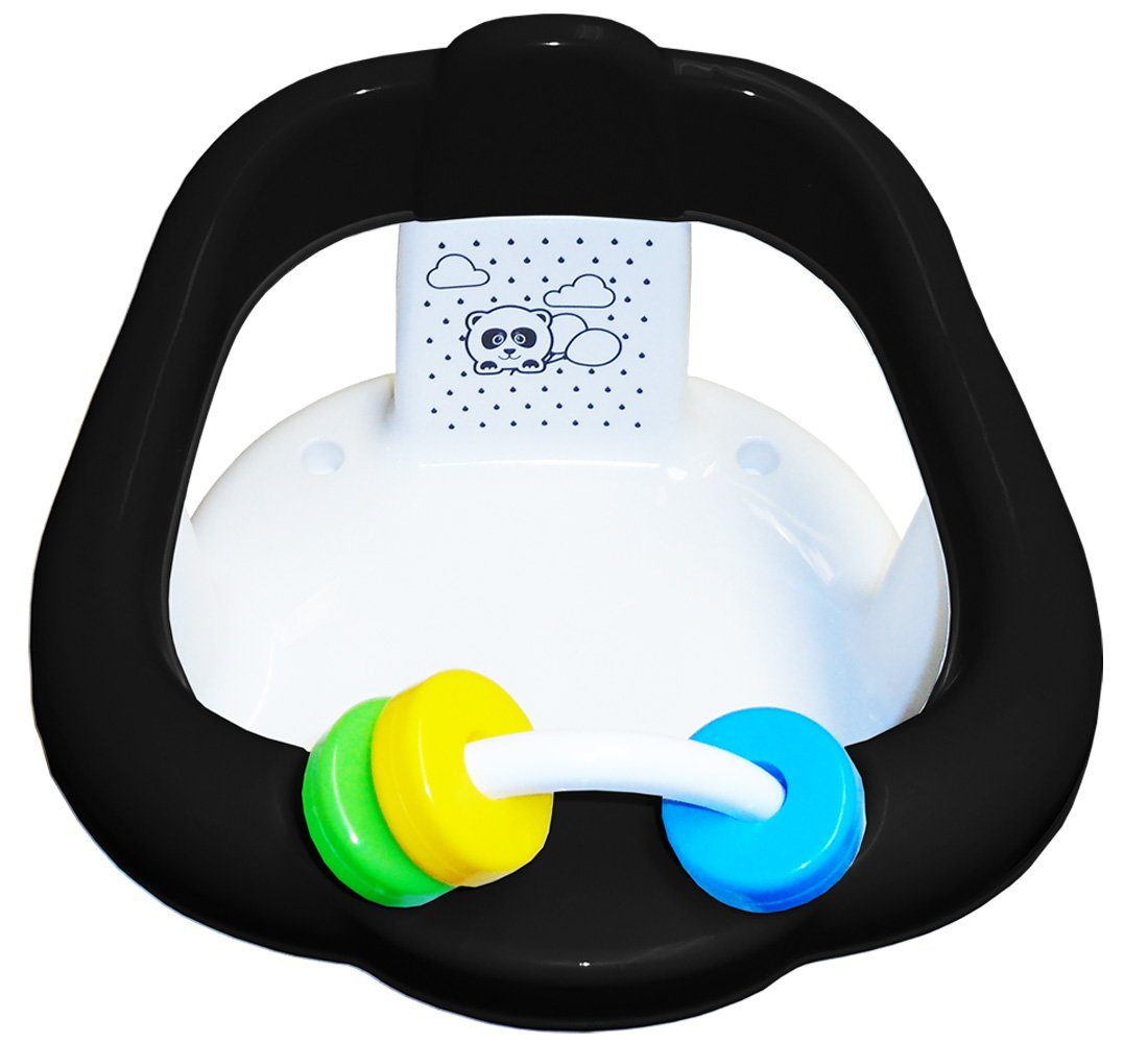 Maltex Badesitz 2 Teile Set -Badesitz Panda– Schwarz-Weiß - BABYBADESITZ+ SPIELZEUGBOX