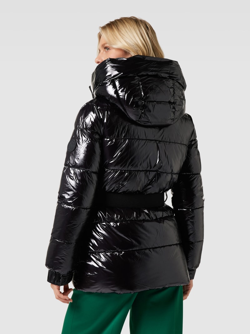 Steppjacke mit Gürtel in schwarz