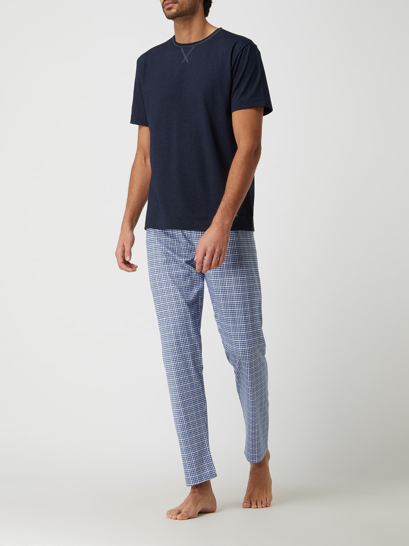 Pyjama-Hose mit Karomuster in hellblau