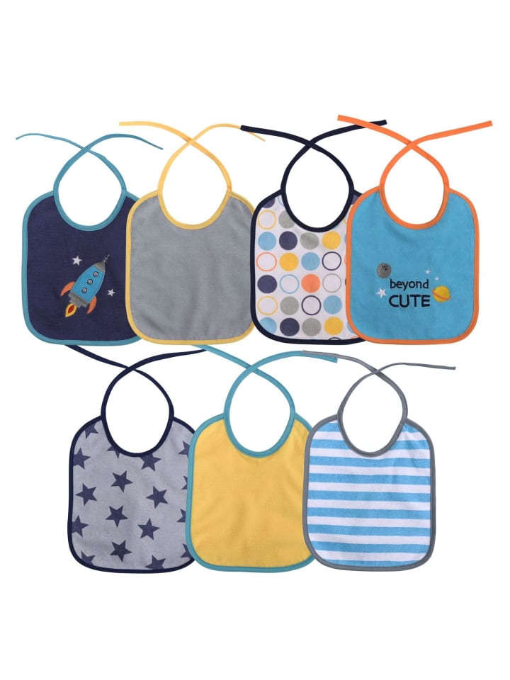 BABY CARE Babylatz-Set 7-teilig einlagig in blau günstig kaufen onesize