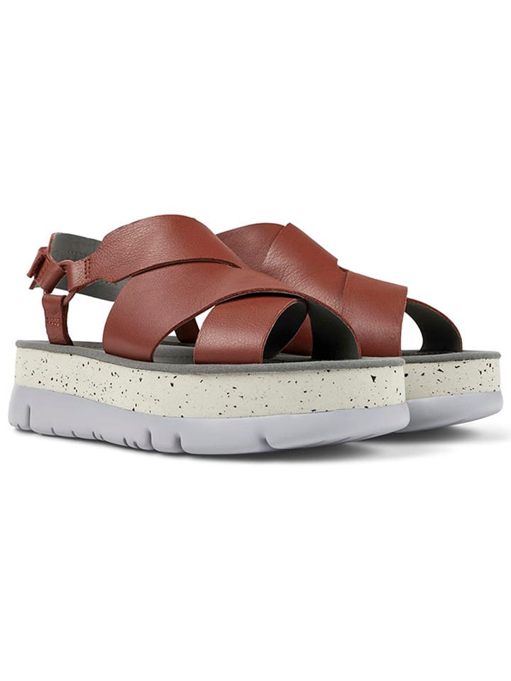 Camper Leder-Sandaletten in Rot günstig kaufen