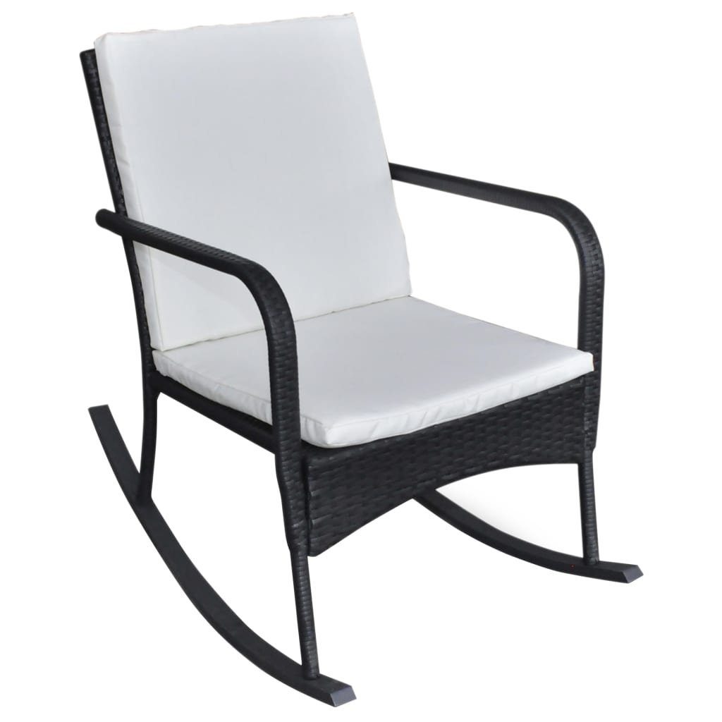 möbelando Schaukelstuhl Bahrenfleth (B/H/T: 64x91x101 cm), aus Rattan in schwarz