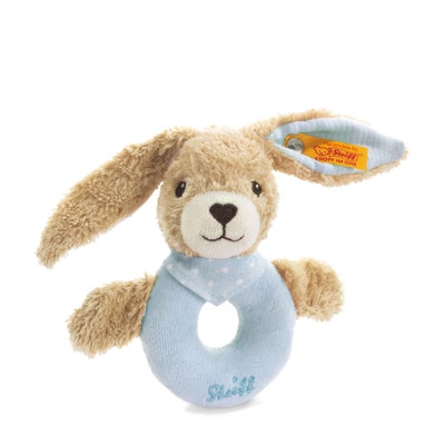 Hoppel Hase Greifling mit Rassel, 12 cm, hellblau