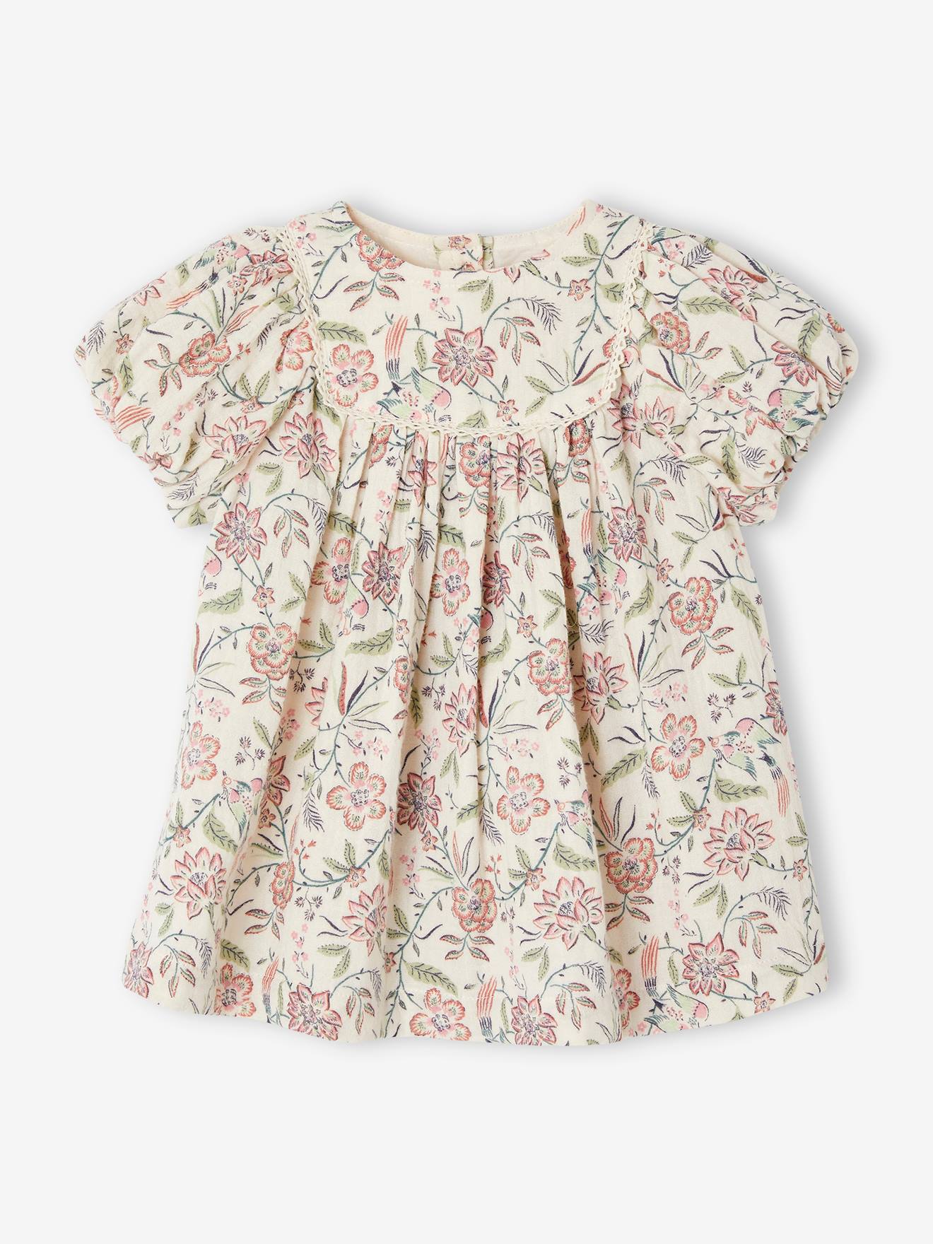 Vertbaudet Baby-Set: Musselinkleid & Haarband, Muttertags-Capsule - vanille