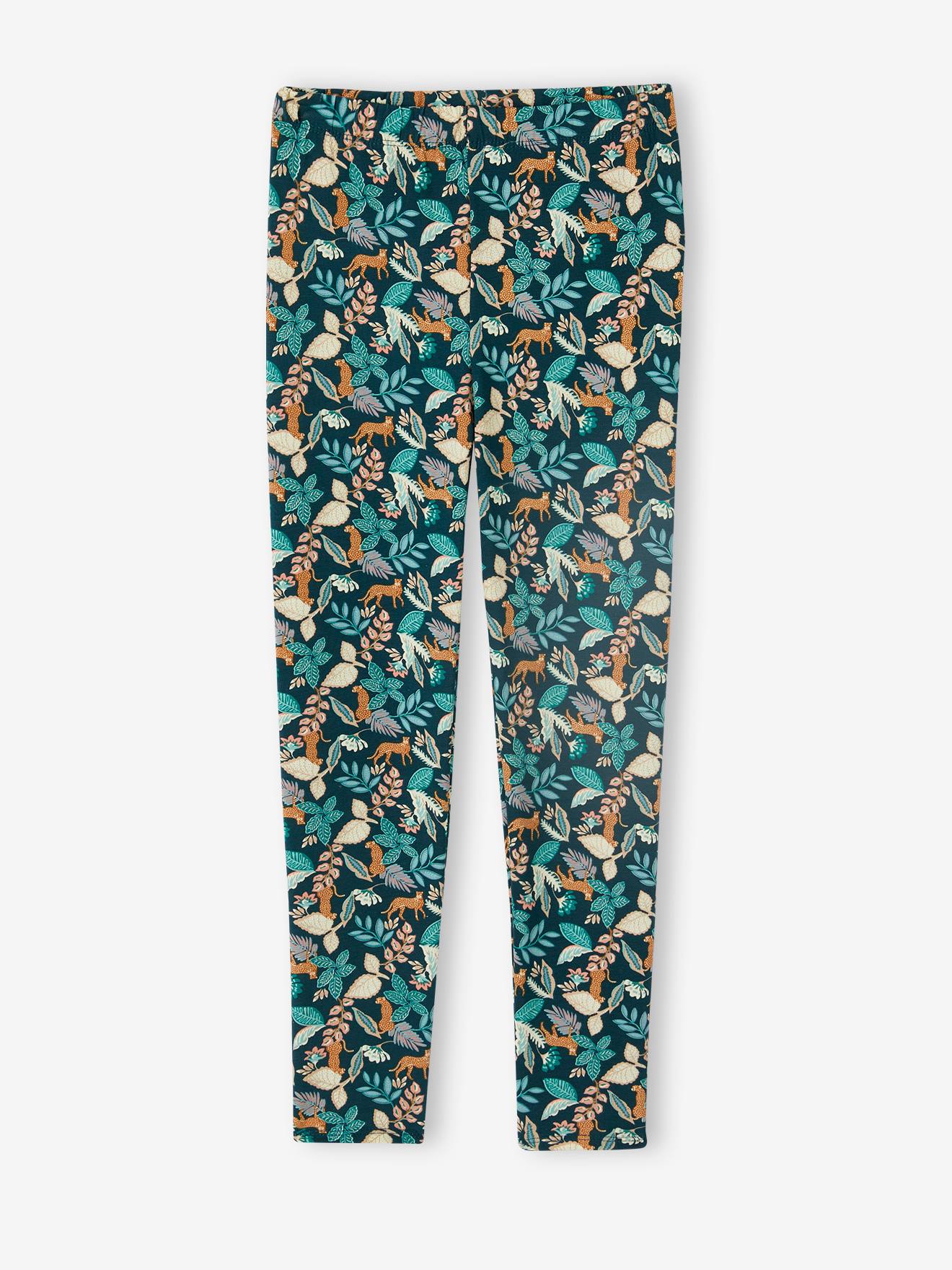 Vertbaudet Mädchen Leggings - wollweiß mehrfarbig geblümt