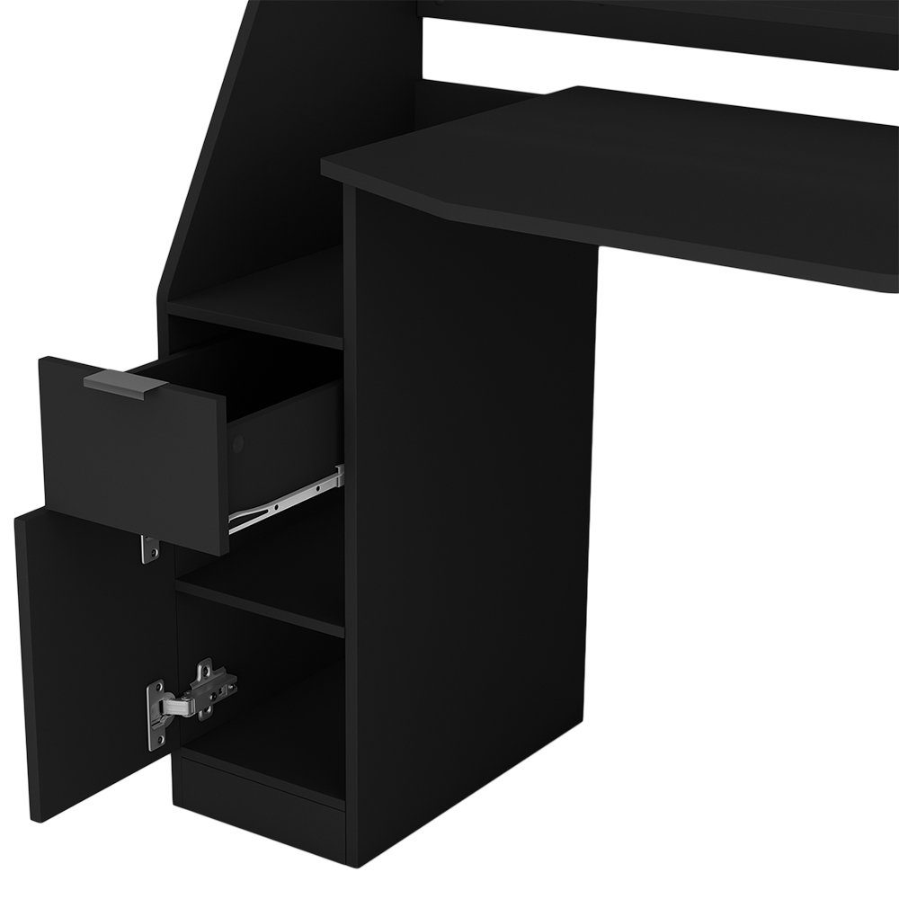 Livinity Computertisch Gamingtisch TAILS Schwarz