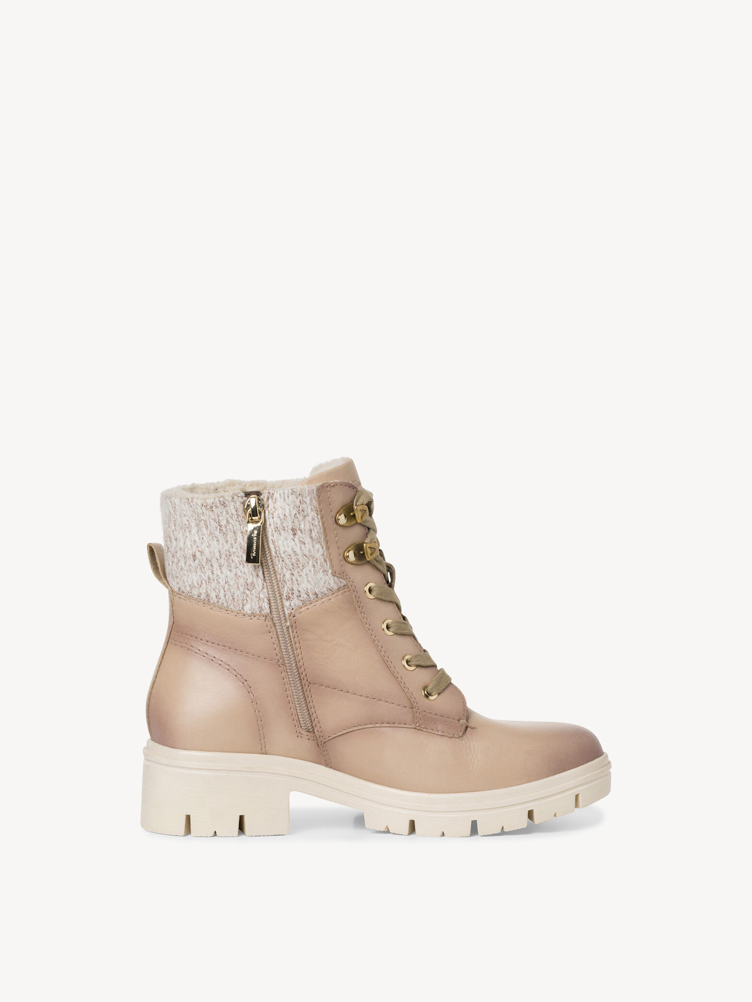 Bottine en cuir - beige