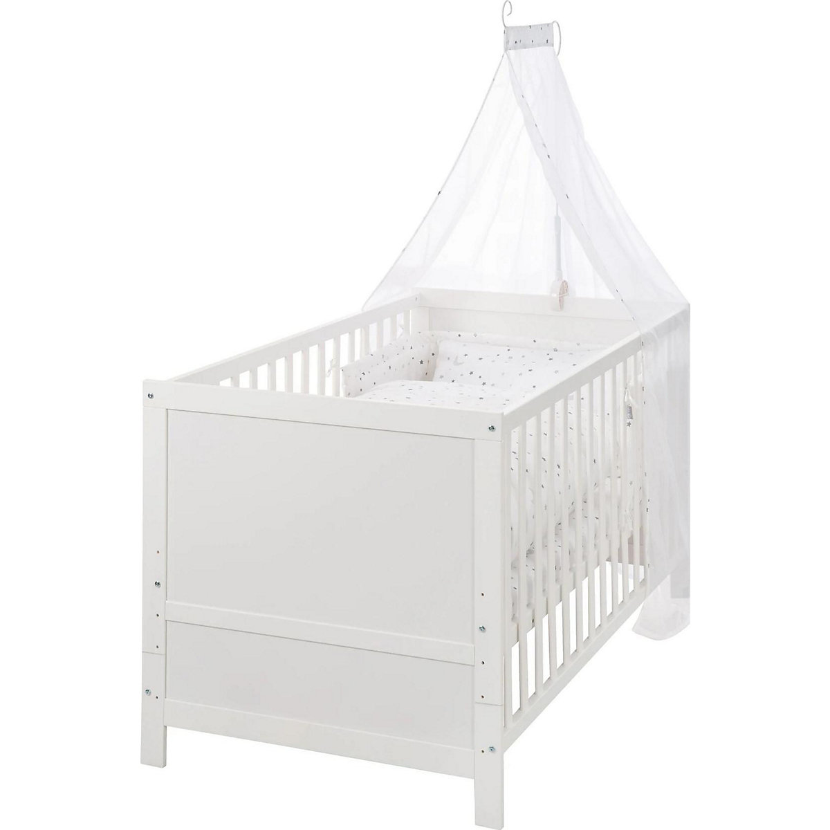 Kinderbettset, 70 x 140 cm Sternenzauber grau weiß
