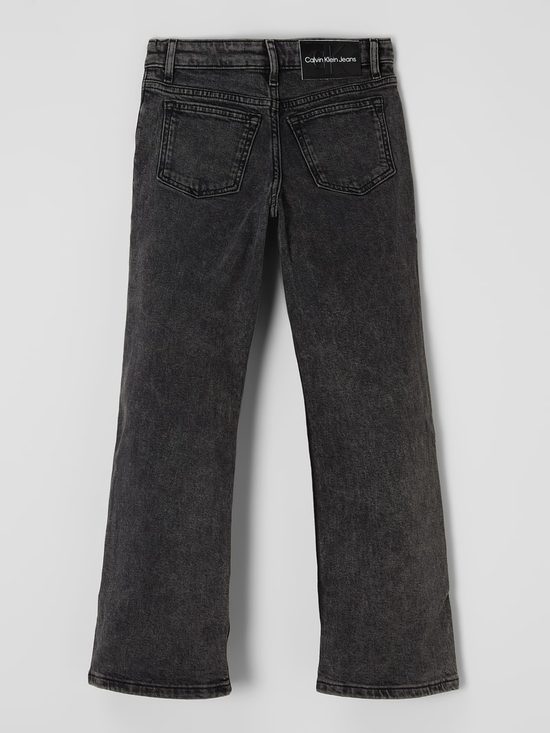 Jeans mit Stretch-Anteil in mittelgrau meliert