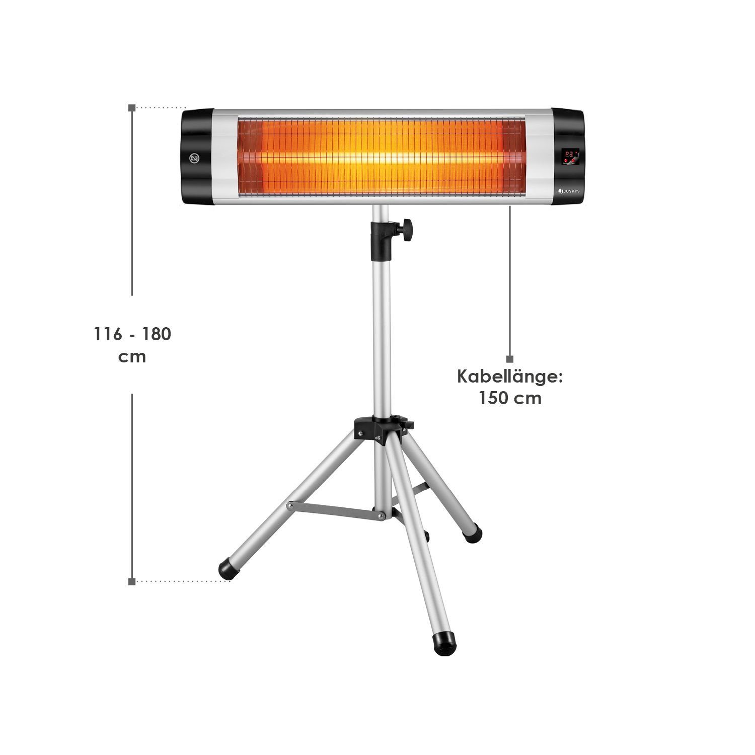 Juskys Infrarotstrahler Kajo, mit Sparmodus, IR-Fernbedienung, praktische Zeitschaltuhr