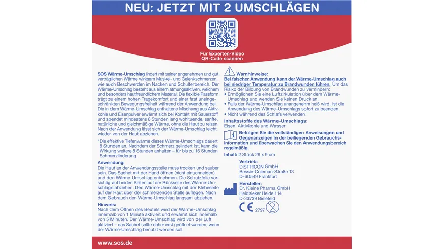 SOS Wärme-Umschlag 2er