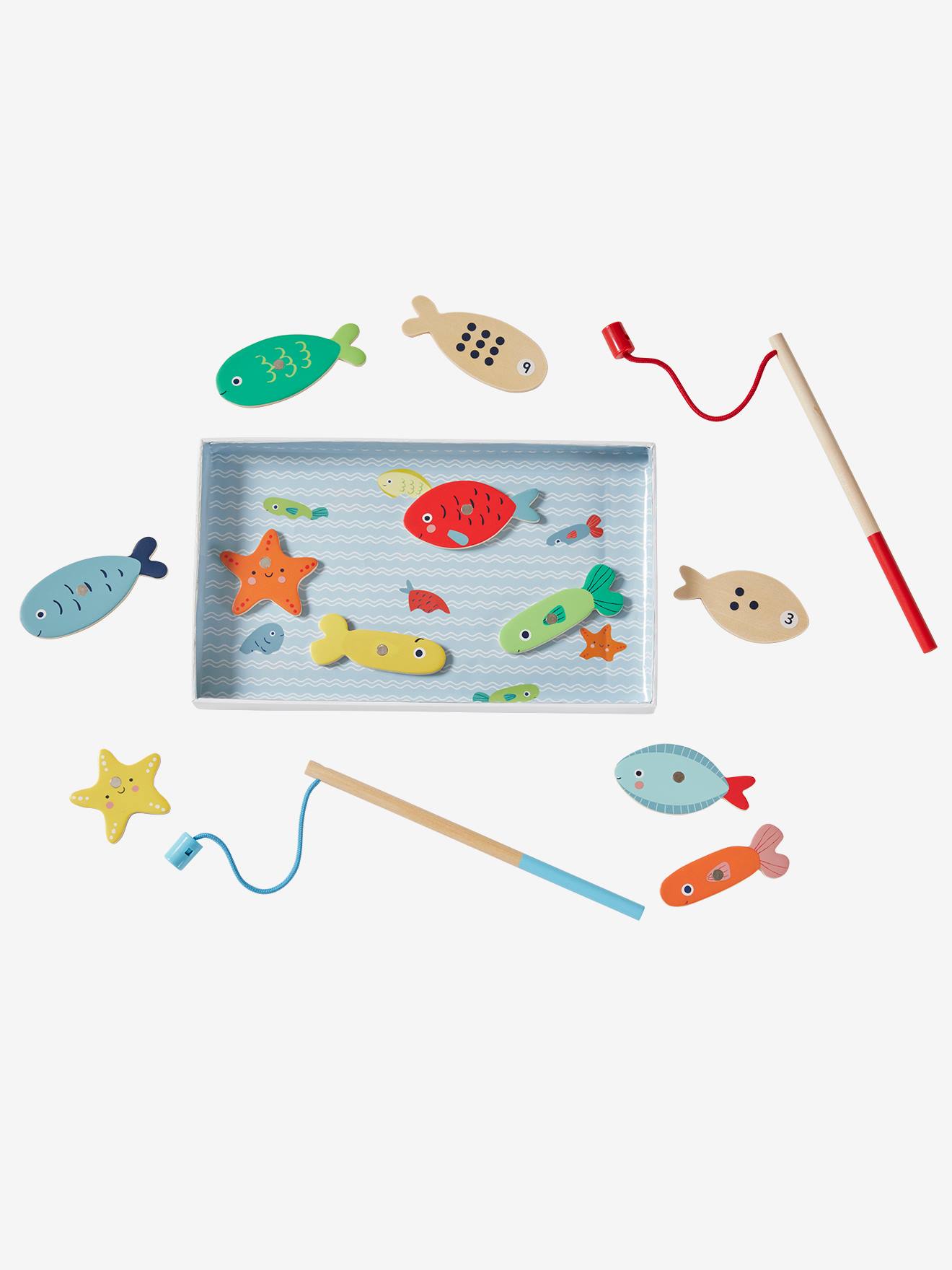 Pêche à la ligne magnétique en bois FSC® multicolore