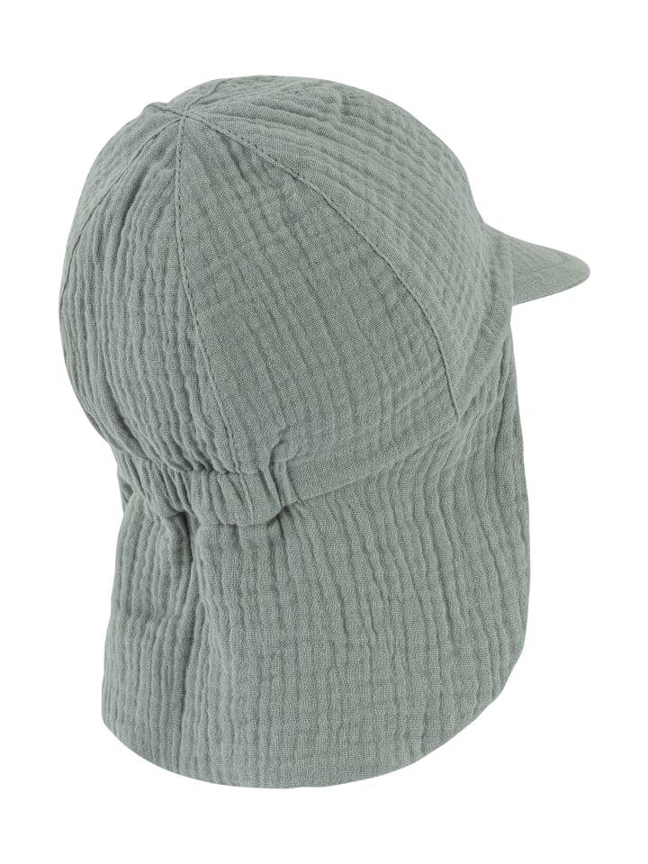 Sterntaler Schirmmütze mit Nackenschutz Musselin in dunkelgrün günstig kaufen