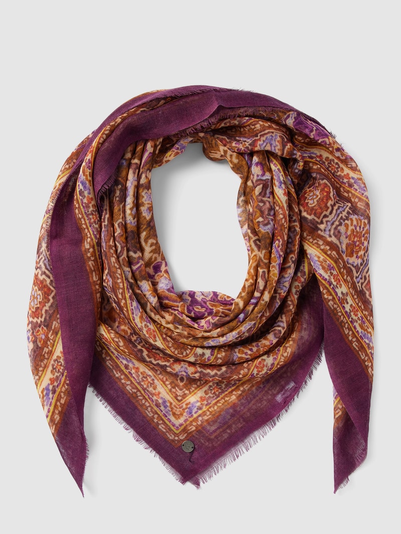 Schal mit Allover-Muster in aubergine