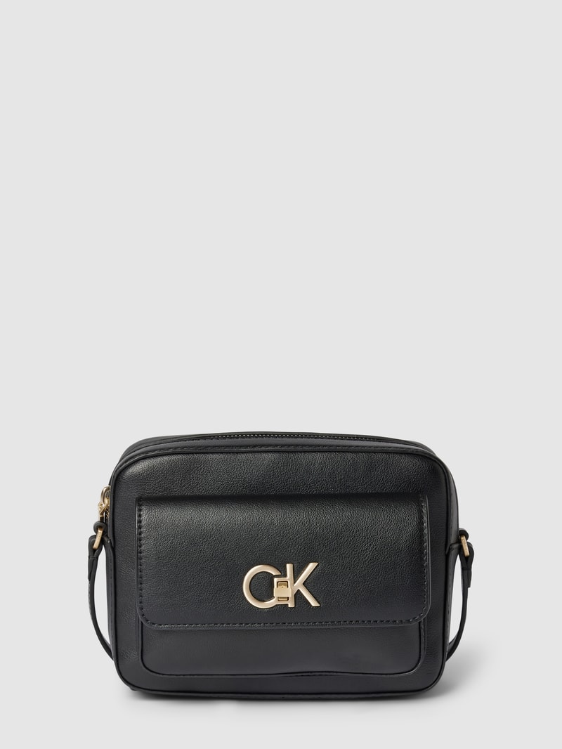 Umgängetasche mit Label-Applikation Modell 'CAMERA BAG' in schwarz