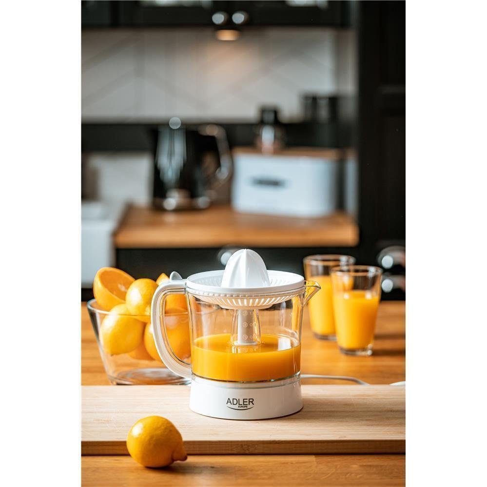 Adler Zitruspresse AD 4009, 60 W, 1L, 2 Presskegel, Saftpresse, Entsafter, Orangenpresse, weiß