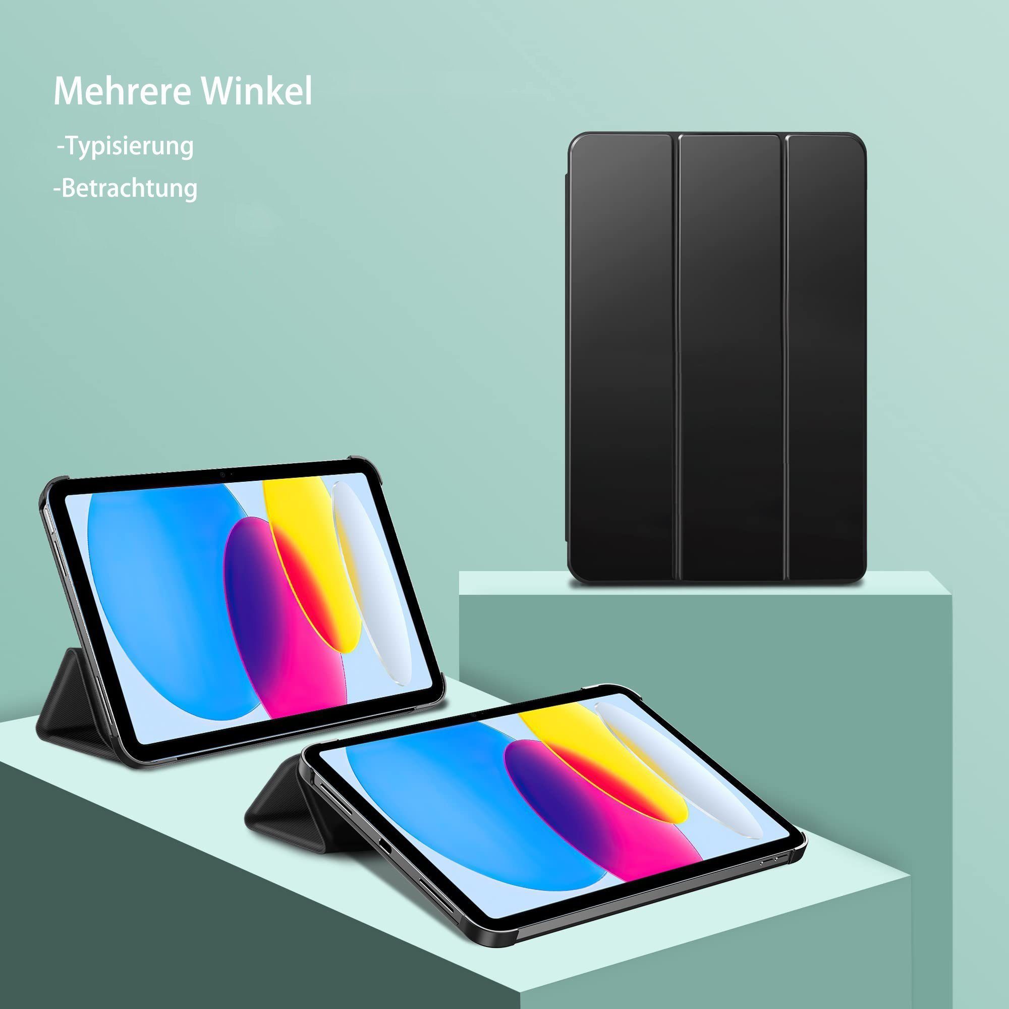 Mutoy Tablet-Hülle Hülle für iPad 10. Generation 10,9 Zoll, Trifold Ständer Schutzhülle mit Stifthalter,Modische Praktische Smart Auto Schlaf/Wach Funktion, Standfunktion Schutzhülle Cover Case Kompatibel mit iPad 10. Gen 2022