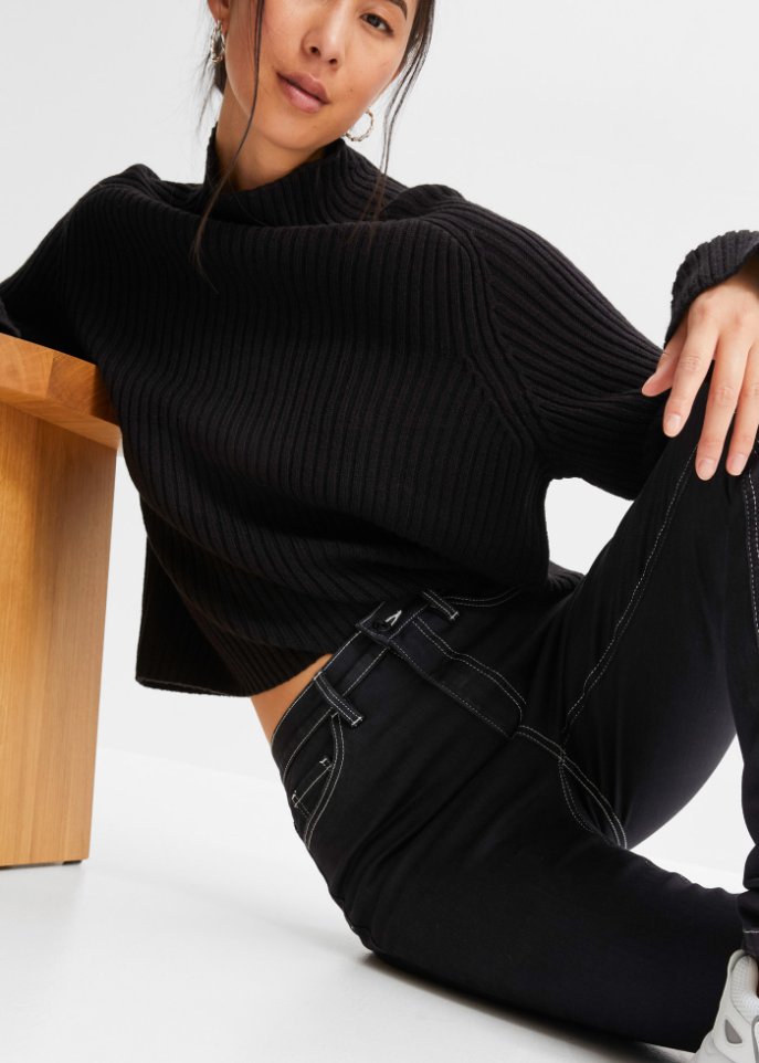 Super Skinny-Jeans mit Kontrastnähten