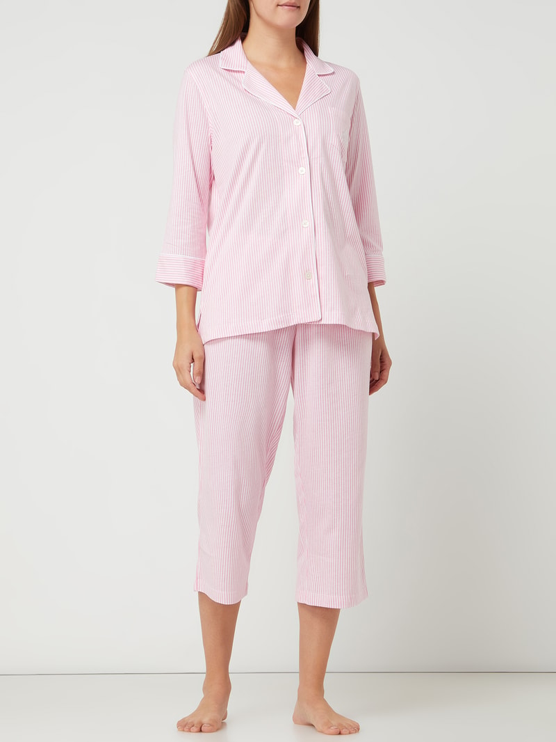 Pyjama mit Streifenmuster in rosa