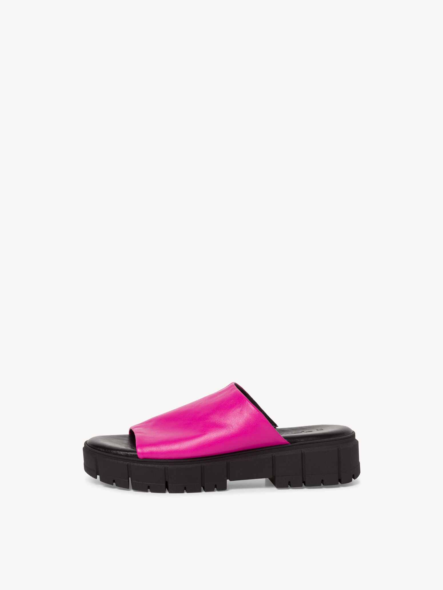Mule en cuir - rose fuchsia