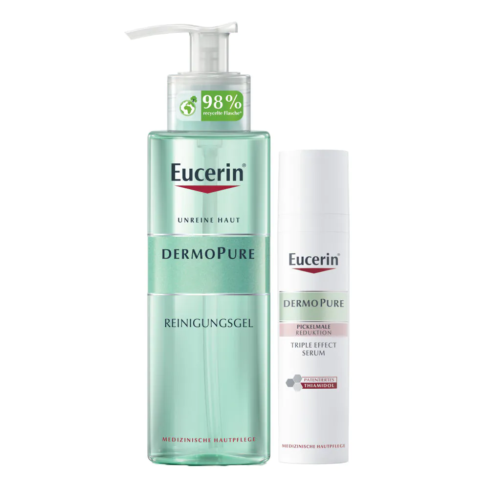 Eucerin Dermopure trigubo poveikio serumo + valomojo gelio rinkinys