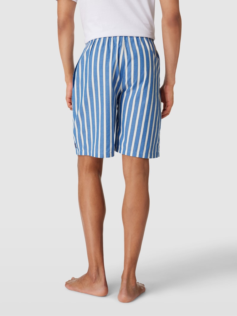 Pyjama-Shorts mit Streifenmuster Modell 'OXFORD' in blau