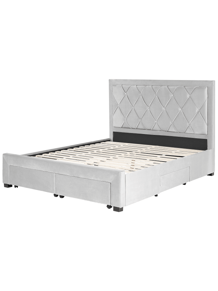 Beliani Doppelbett LIEVIN in Grau - (W) 165 x (H) 122 x (L) 217 cm günstig kaufen onesize