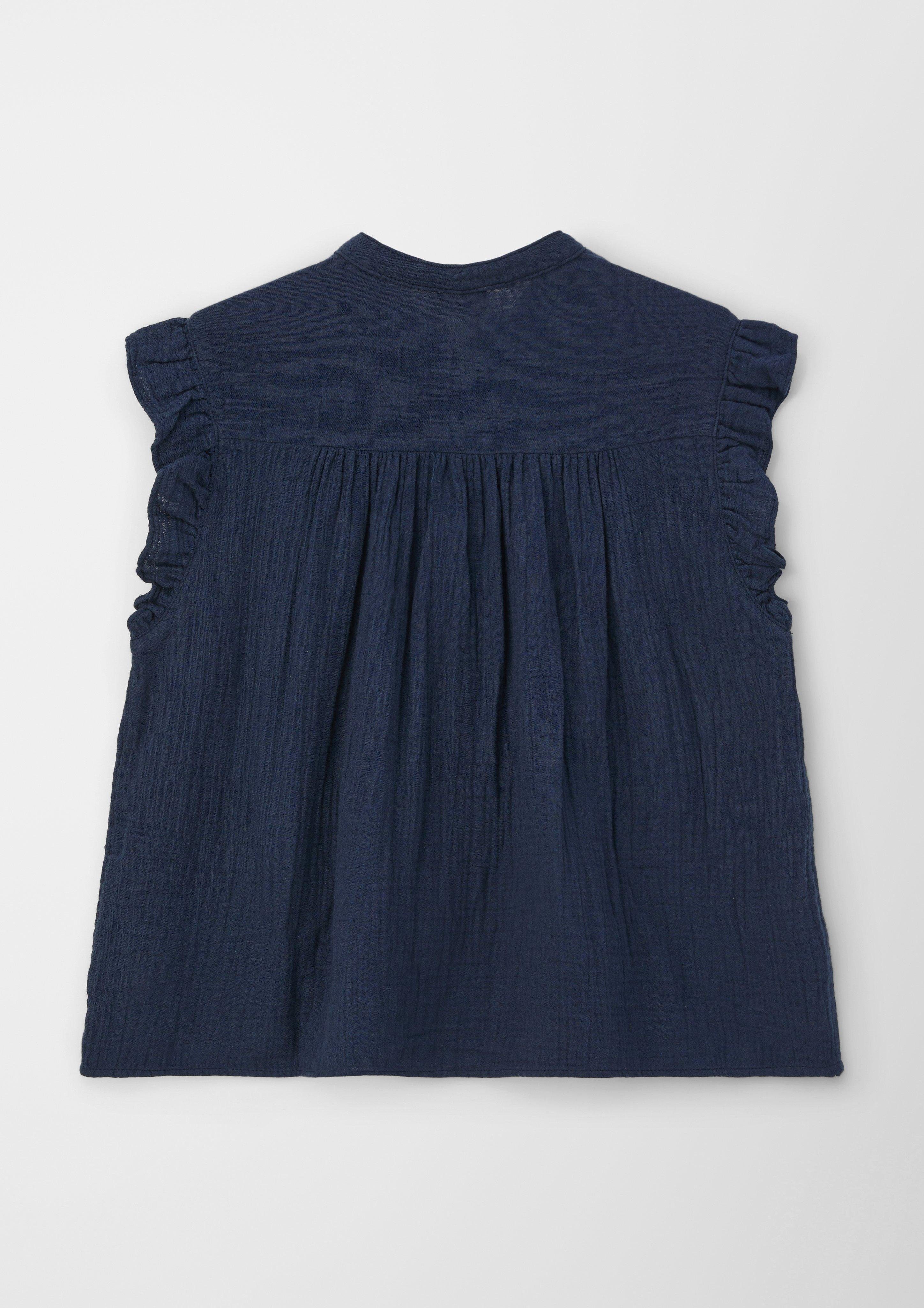 s.Oliver Kurzarmbluse Bluse mit Struktur Raffung
