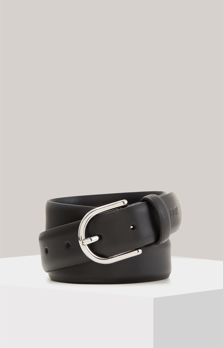 Ledergürtel in Schwarz/Silber