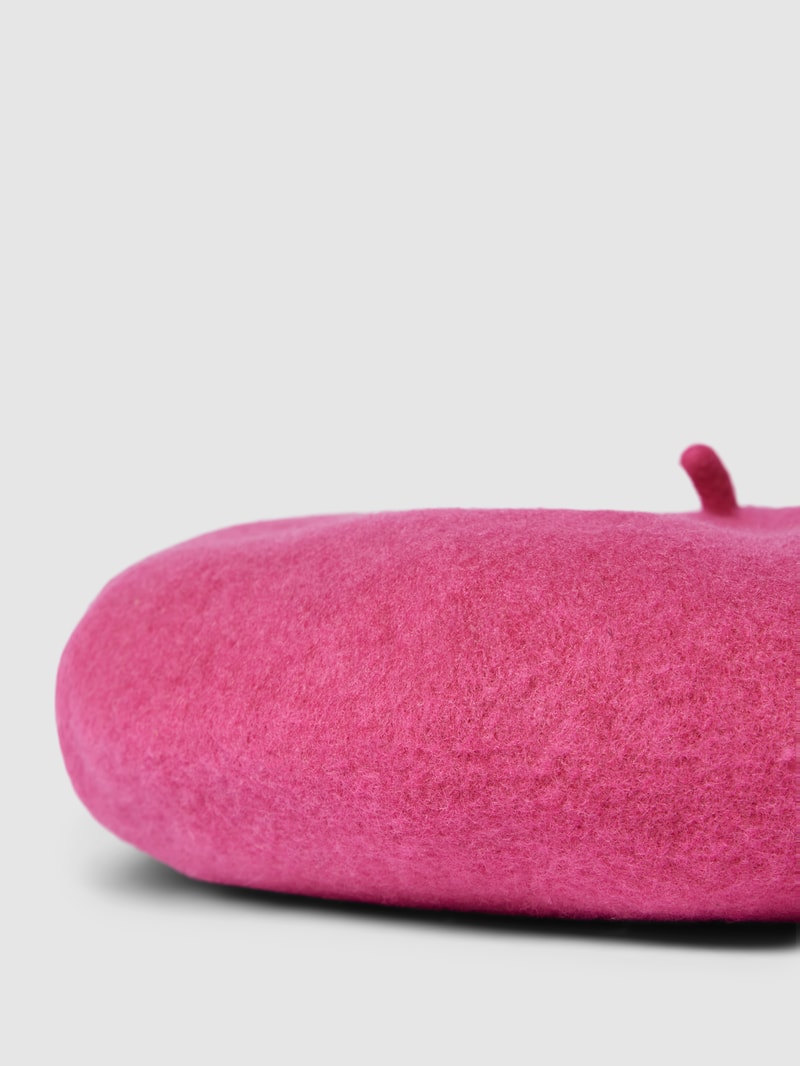 Baskenmütze aus Wolle in pink