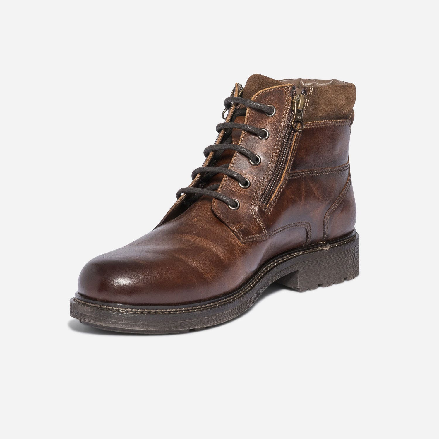 Boots à lacet TBS marron foncé en cuir