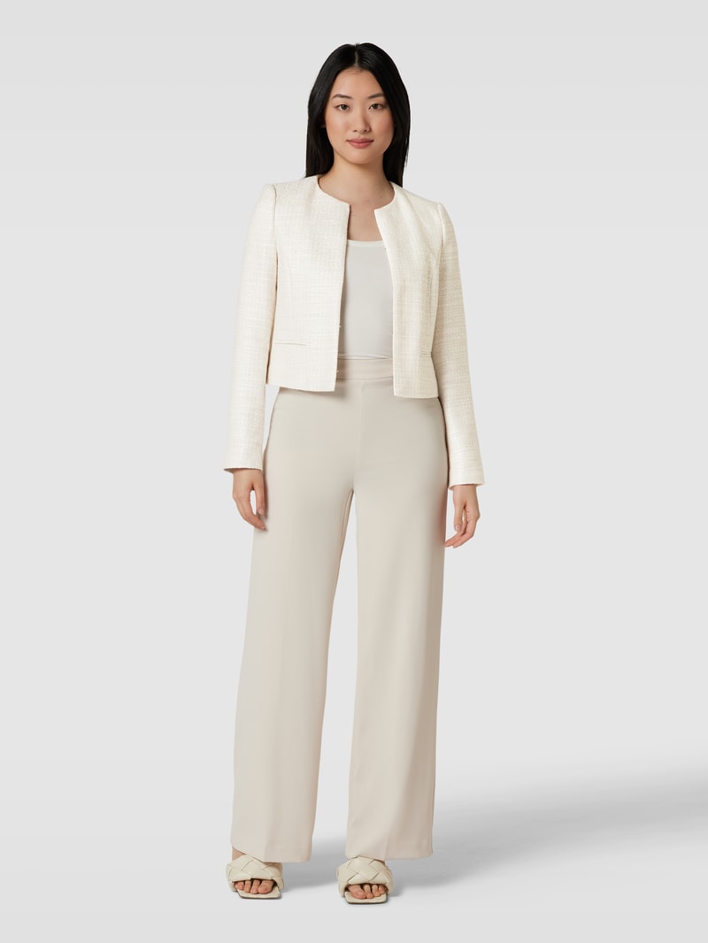 Cropped Blazer mit Strukturmuster in beige