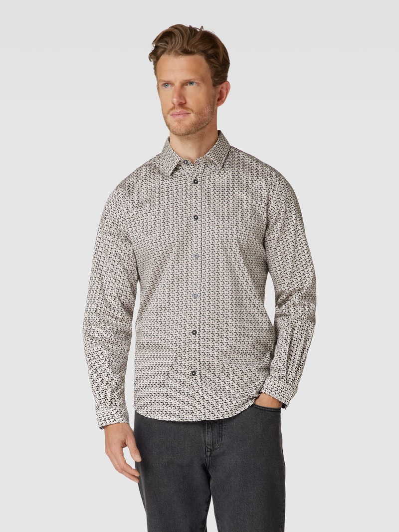 Freizeithemd mit Allover-Muster Modell 'Colorful printed' in offwhite