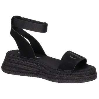 Calvin Klein Sporty Wedge Rope Sandal in schwarz