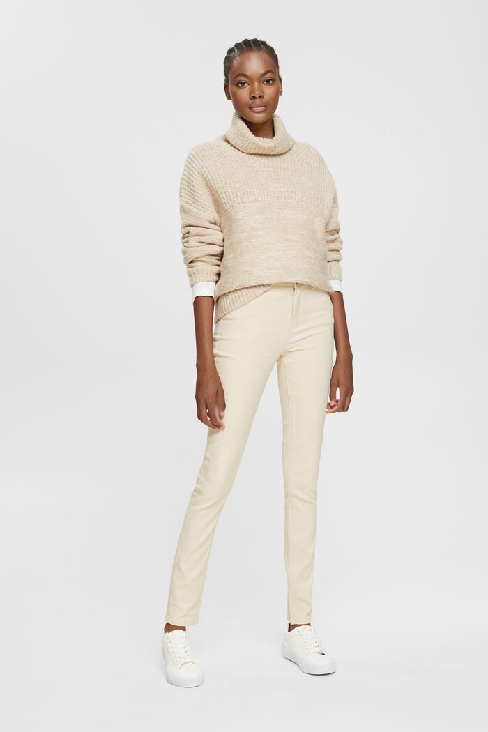 High-Rise-Hose im Slim Fit aus Kunstleder