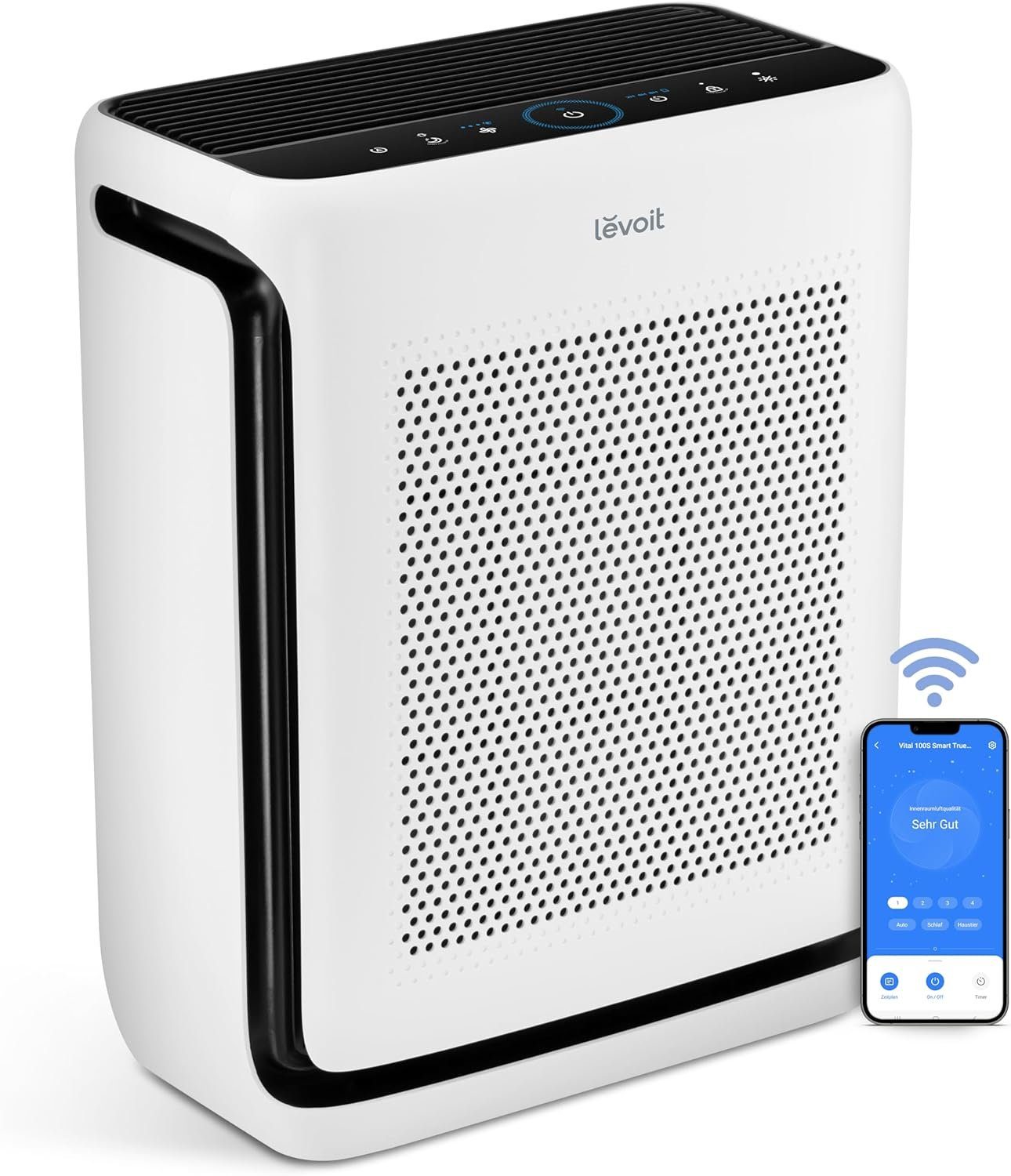 Levoit Luftreiniger Allergiker mit Tiermodus, CADR 416m³/h bis 87, für 87 m² Räume, Effektiver Dualsensor & HEPA-Luftfilter gegen Tierhaare Gerüche Pollen