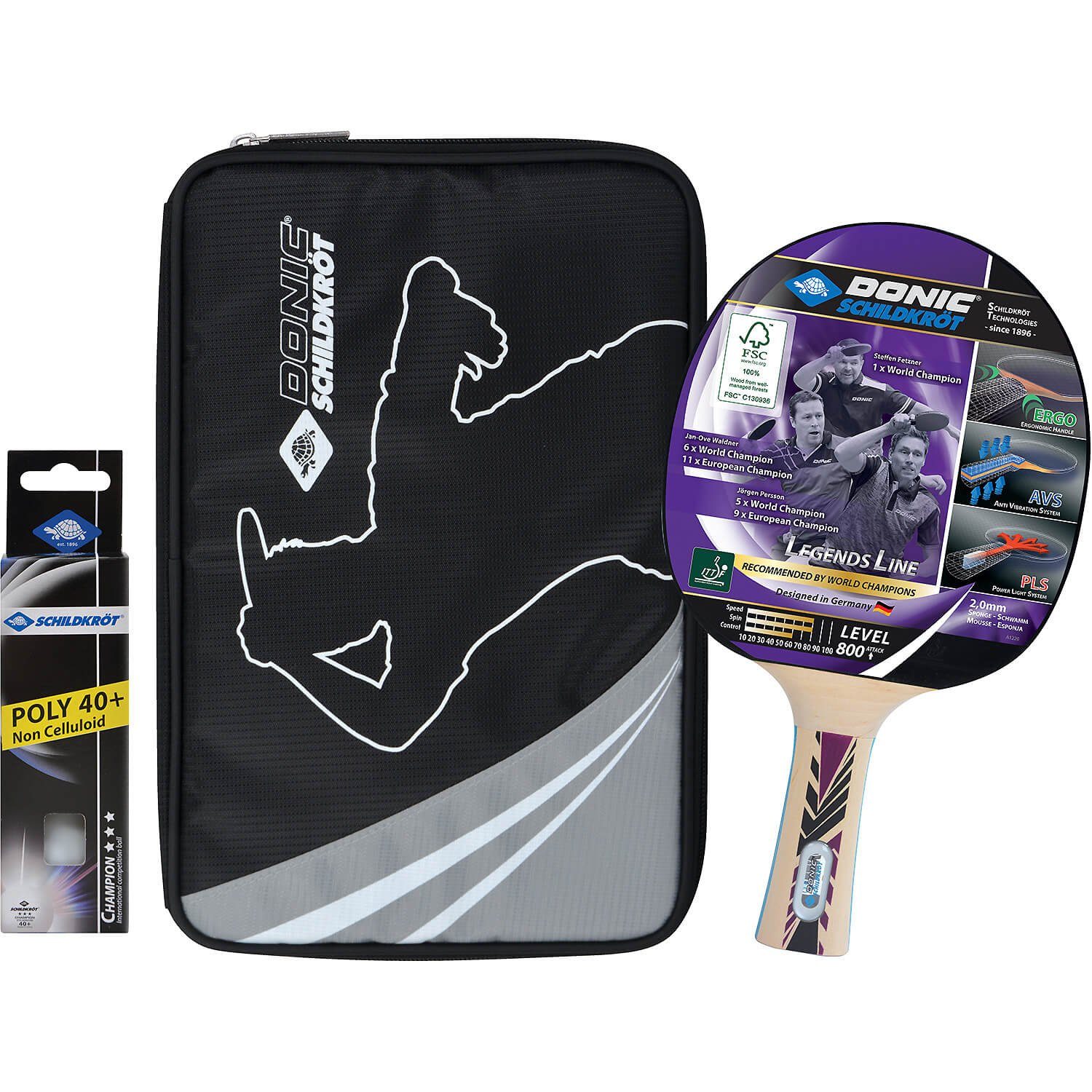 Donic-Schildkröt Eishockey Schienbeinschoner Tischtennis-Set Legends
