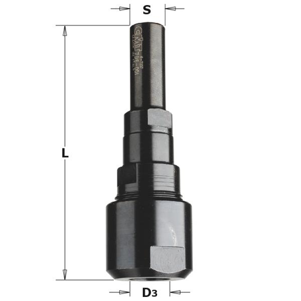 CMT 796.002.01 Mandrină suport freză pentru freză 81 mm, coadă 12 mm
