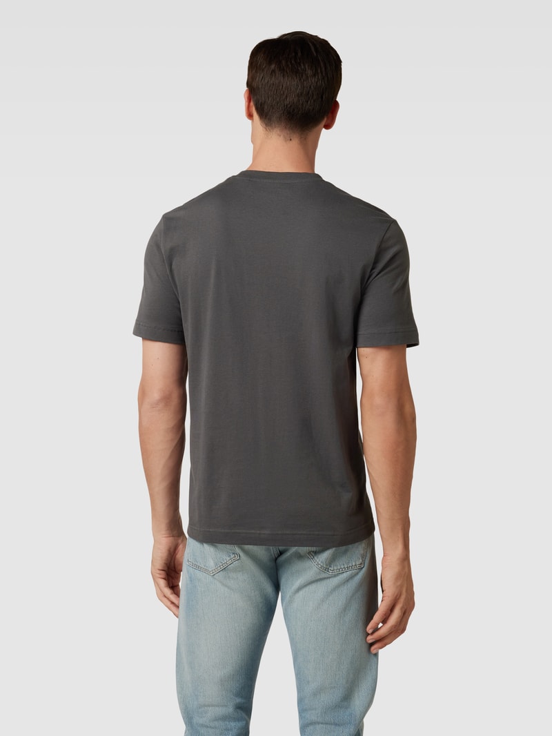 T-Shirt mit Label-Print in mittelgrau