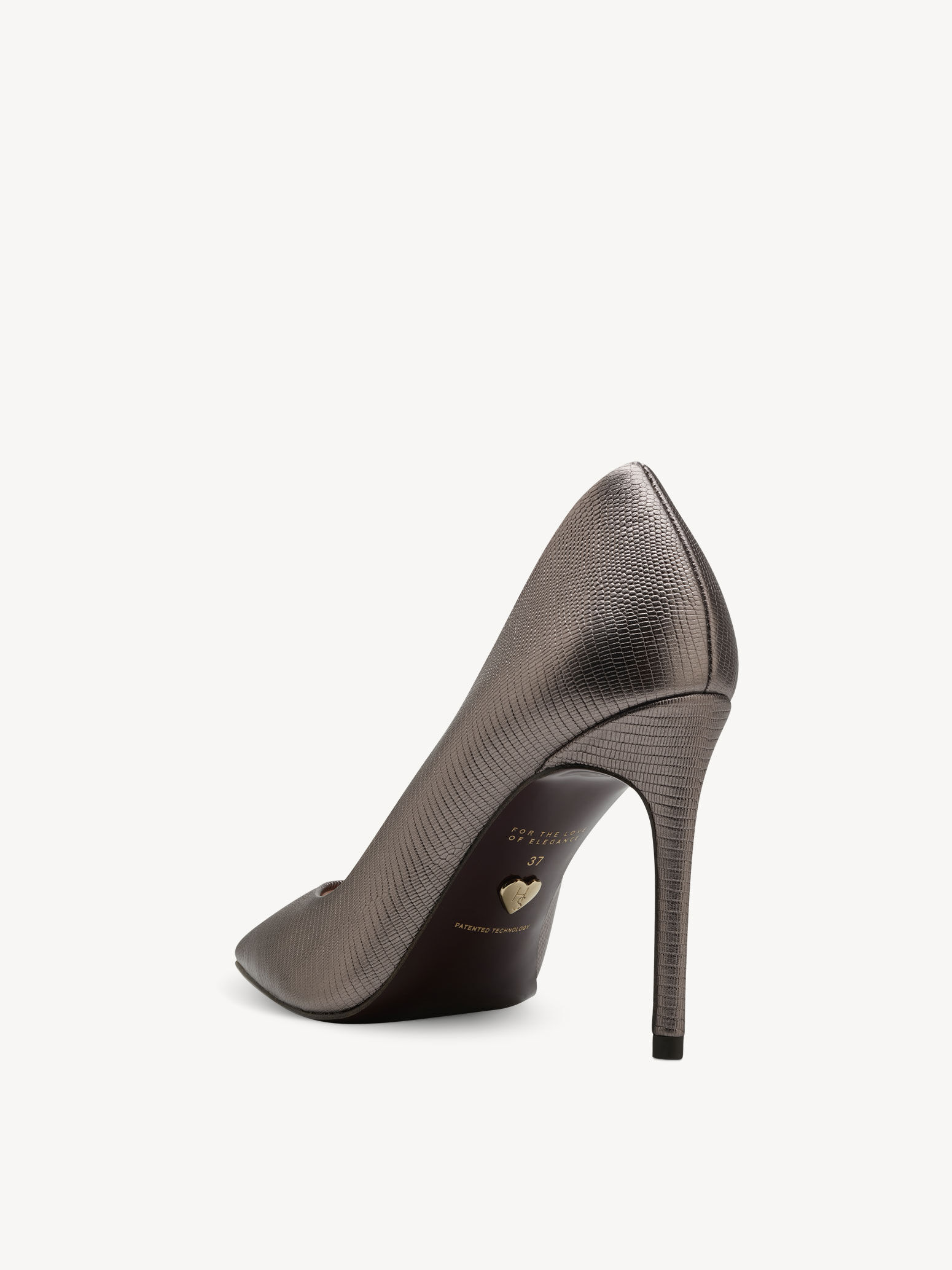 Escarpin en cuir - métallique