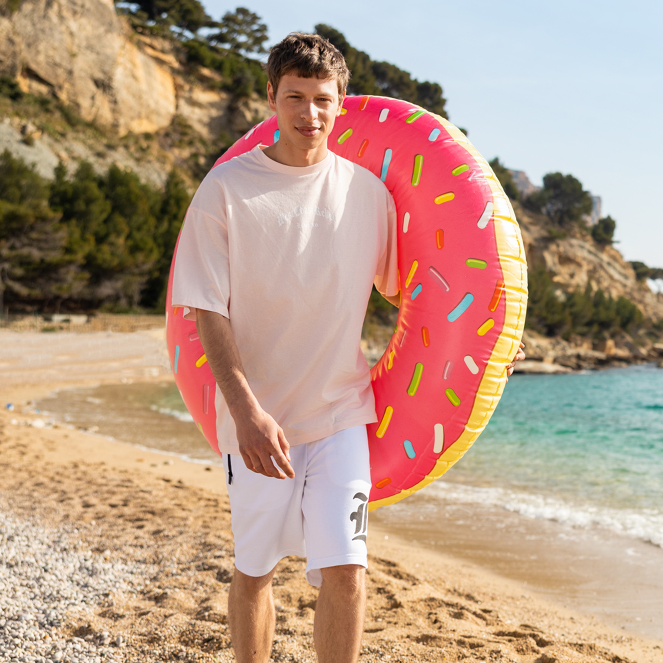 T-shirt manches courtes Liberto rose homme | La Halle