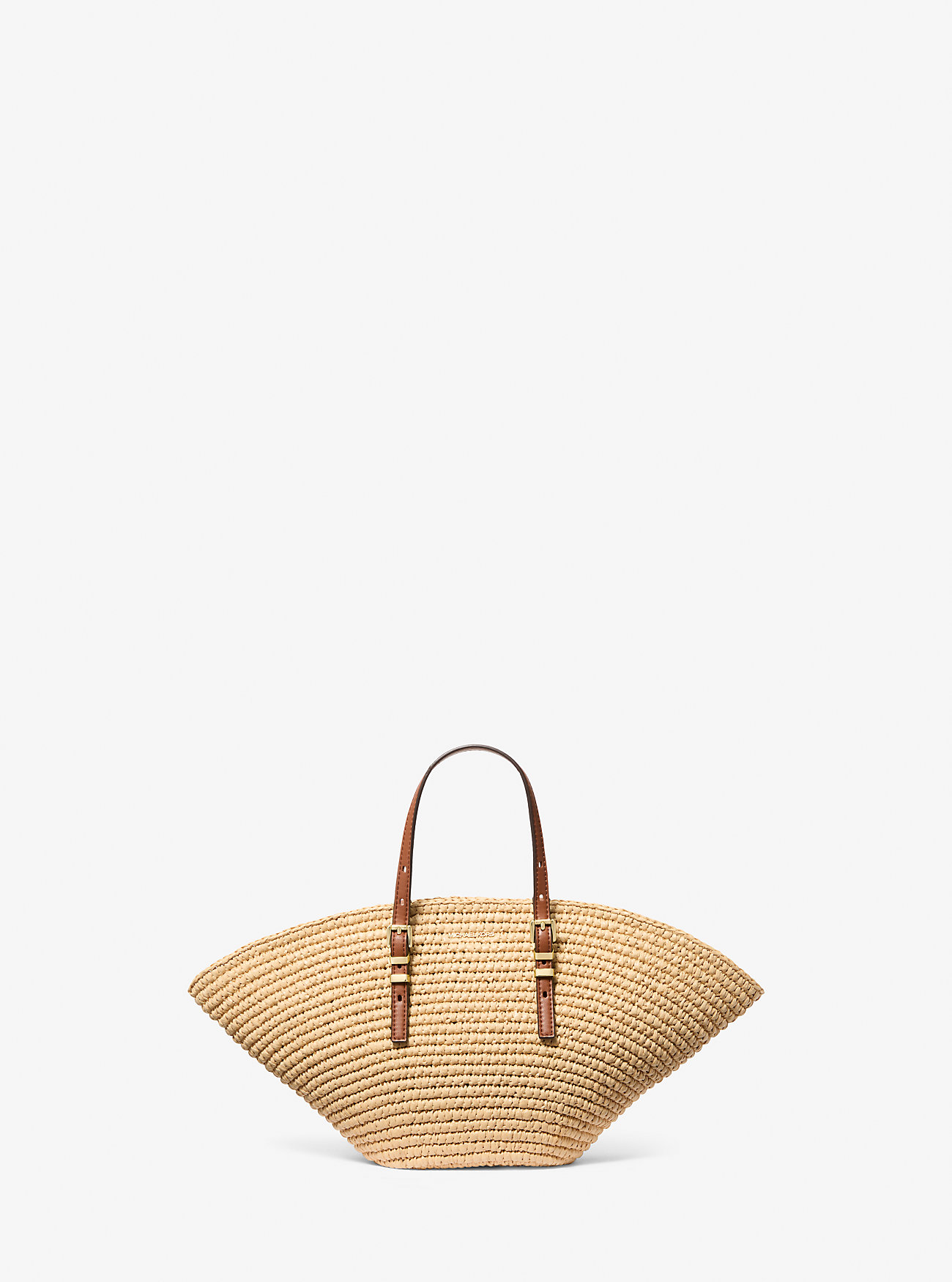 Isa Small Hand-Crocheted Straw Tote Bag - NATURAL/LUGGAGE
