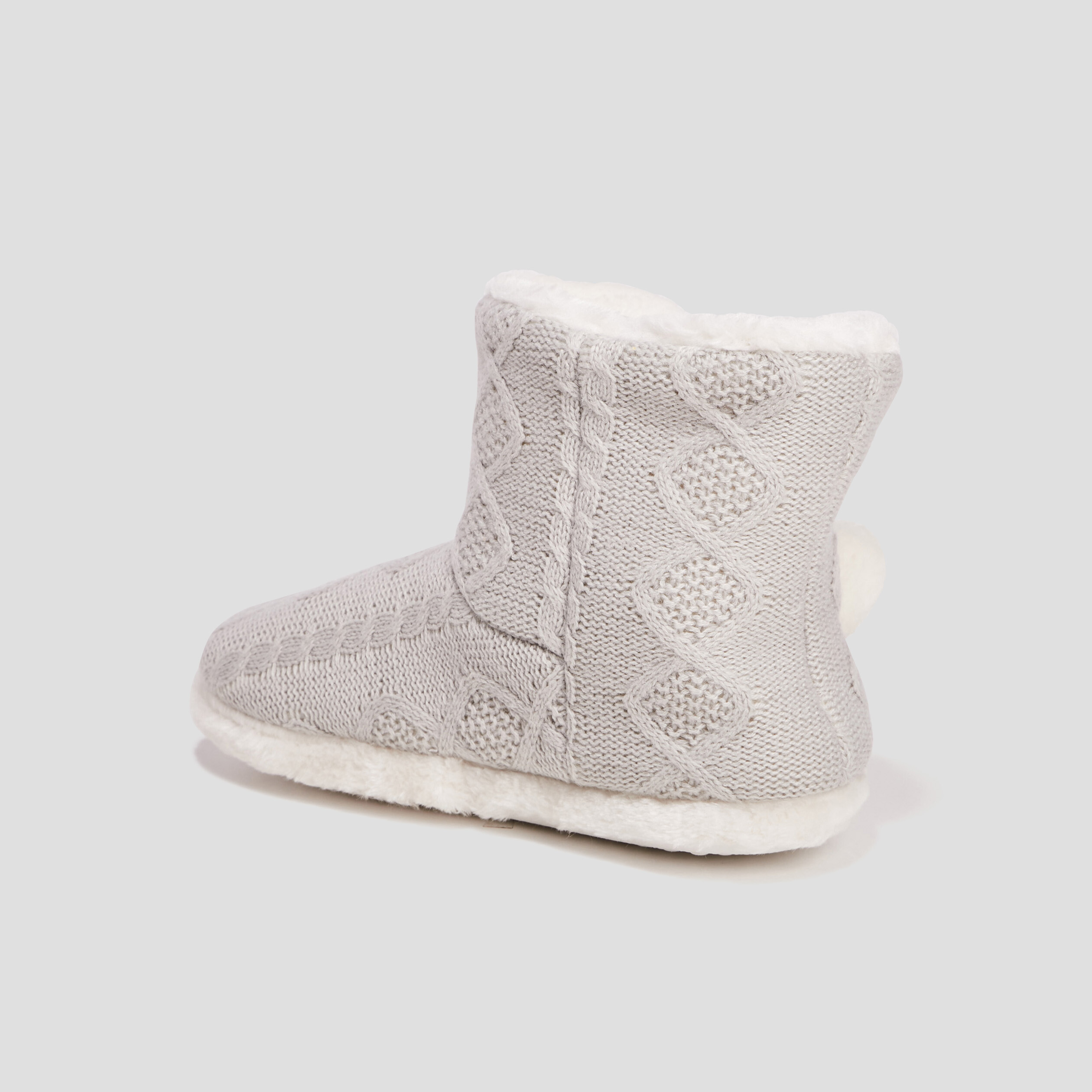 Chaussons bottines fourrées gris femme | La Halle
